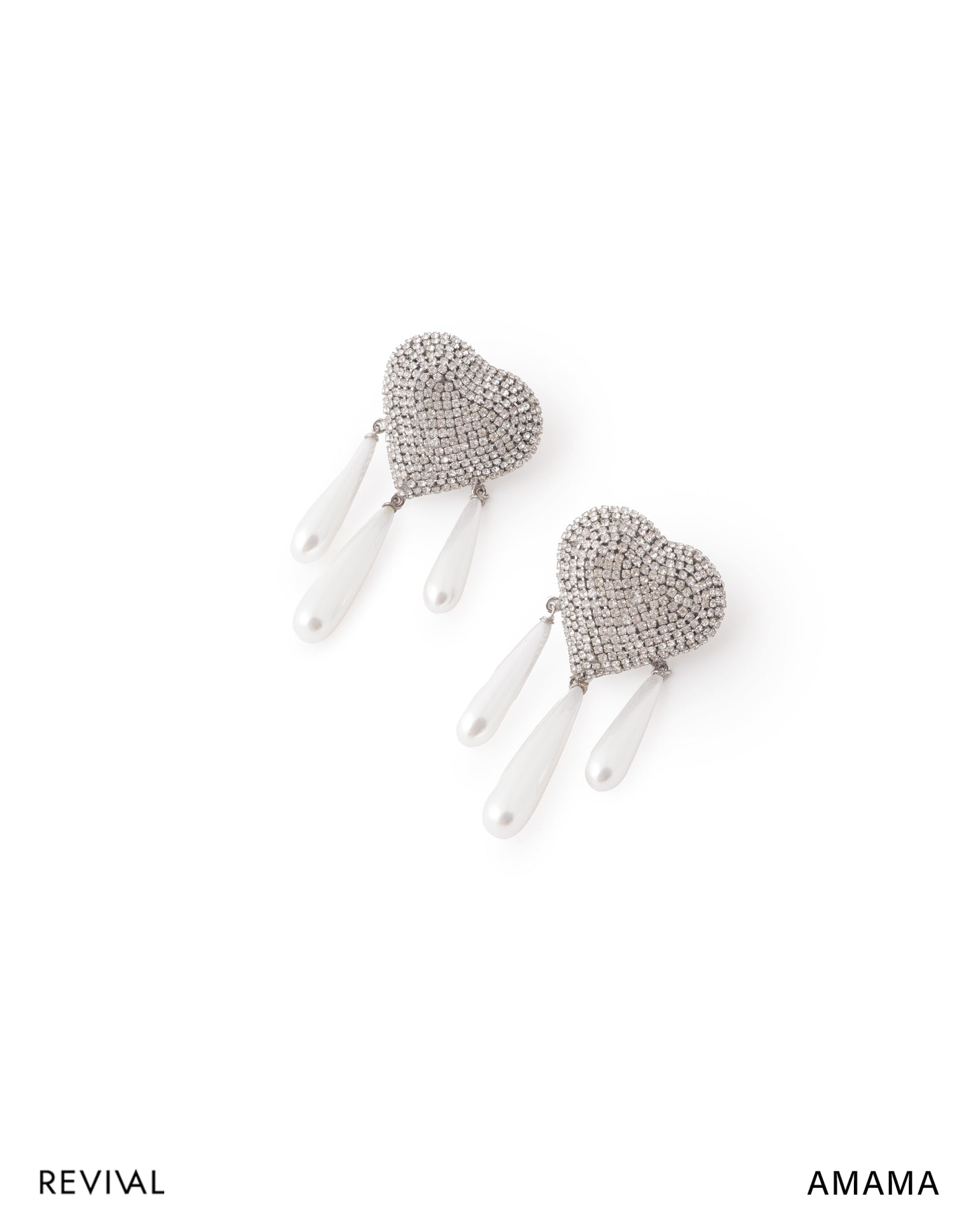 Cherish Heart Studs in Silver