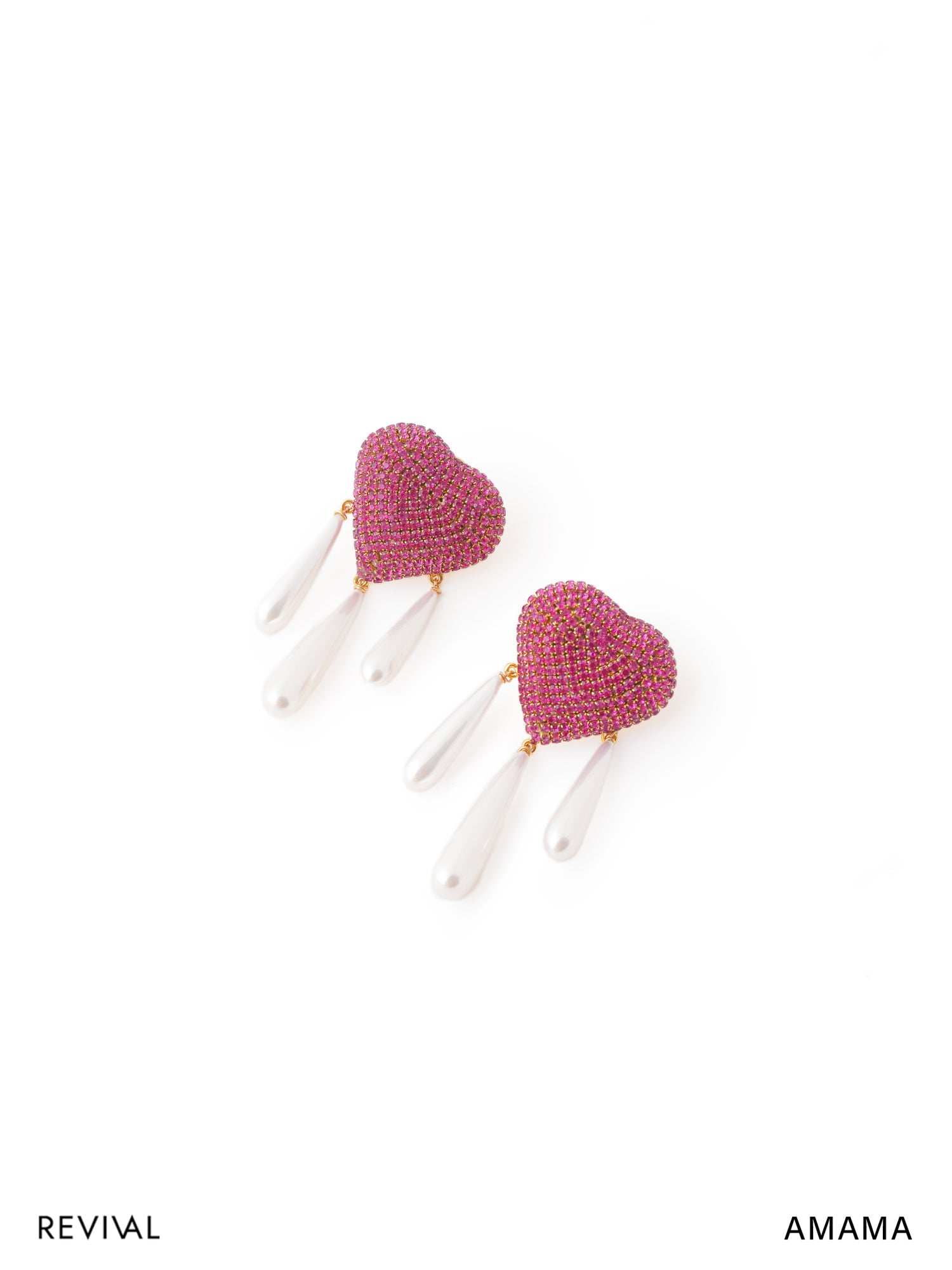 Cherish Heart studs in Hot Pink