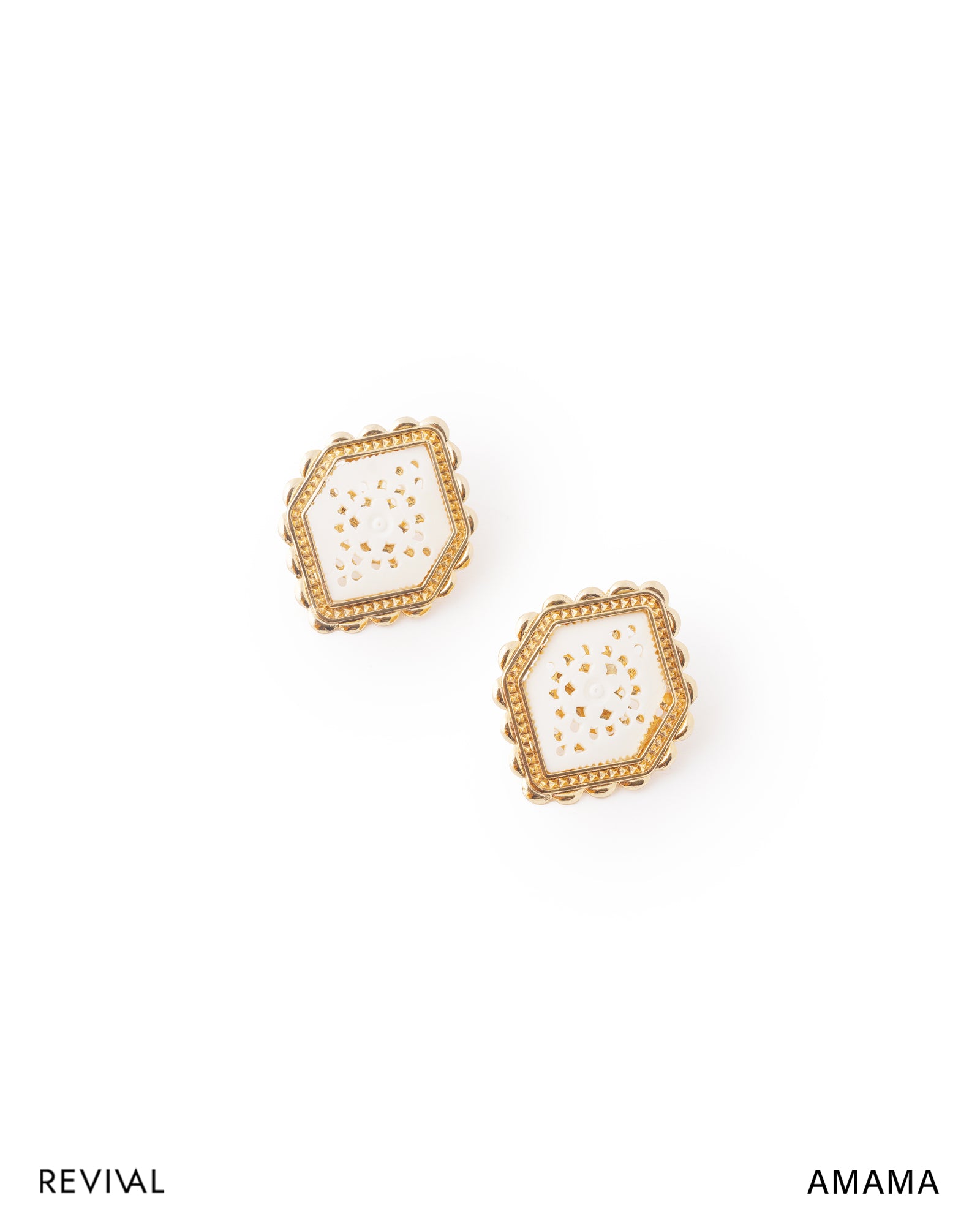 Trellis Hexagon Studs