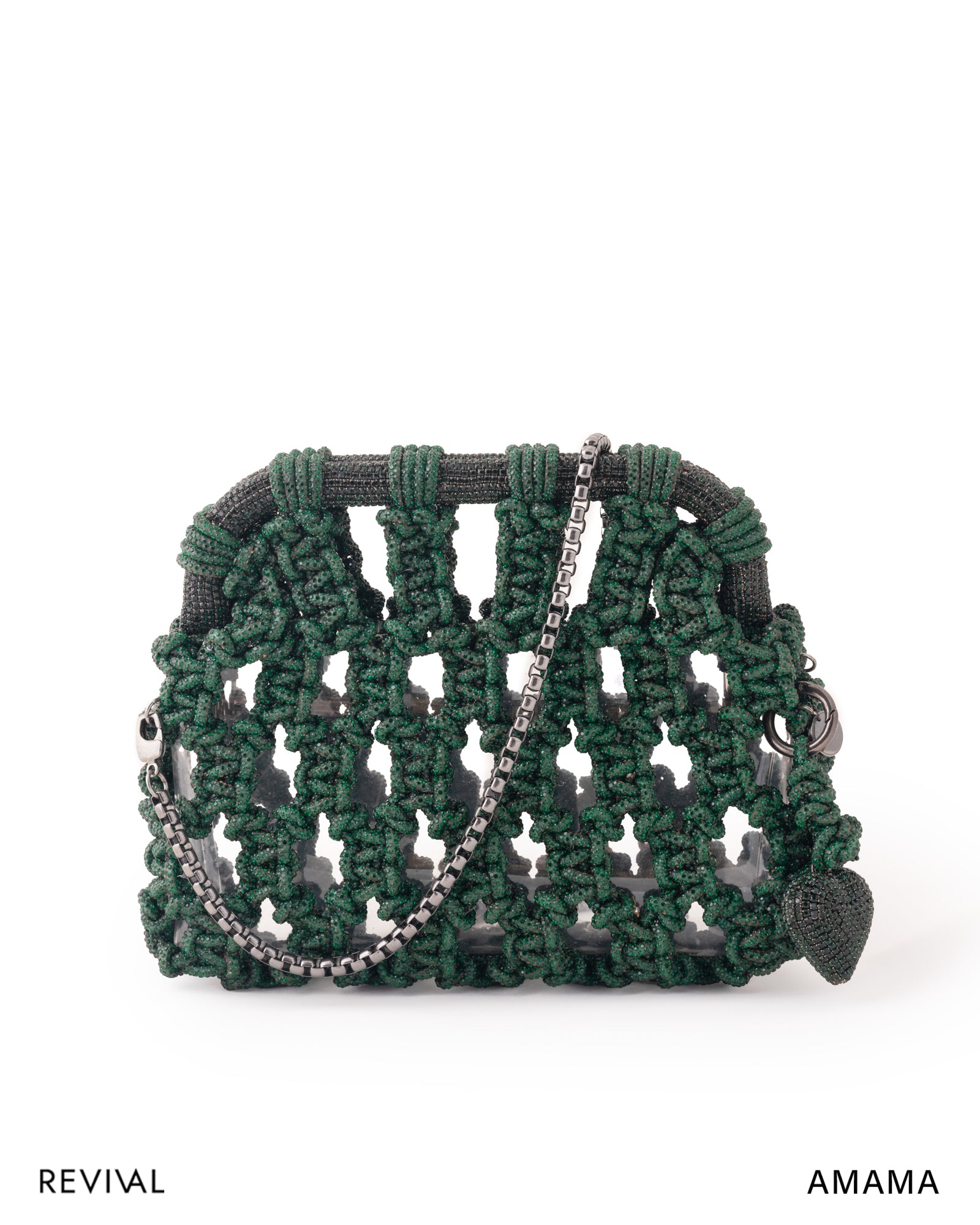 Luna Plaided Clutch in Forest Green