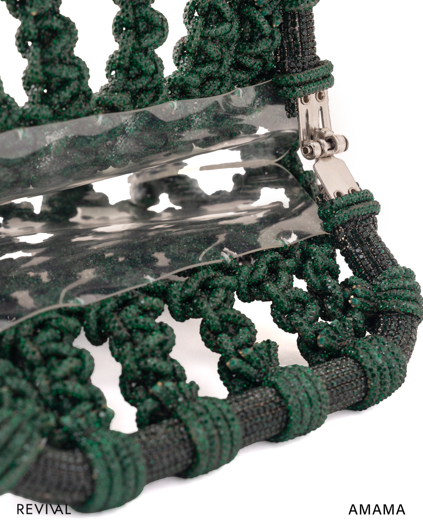 Luna Plaided Clutch in Forest Green