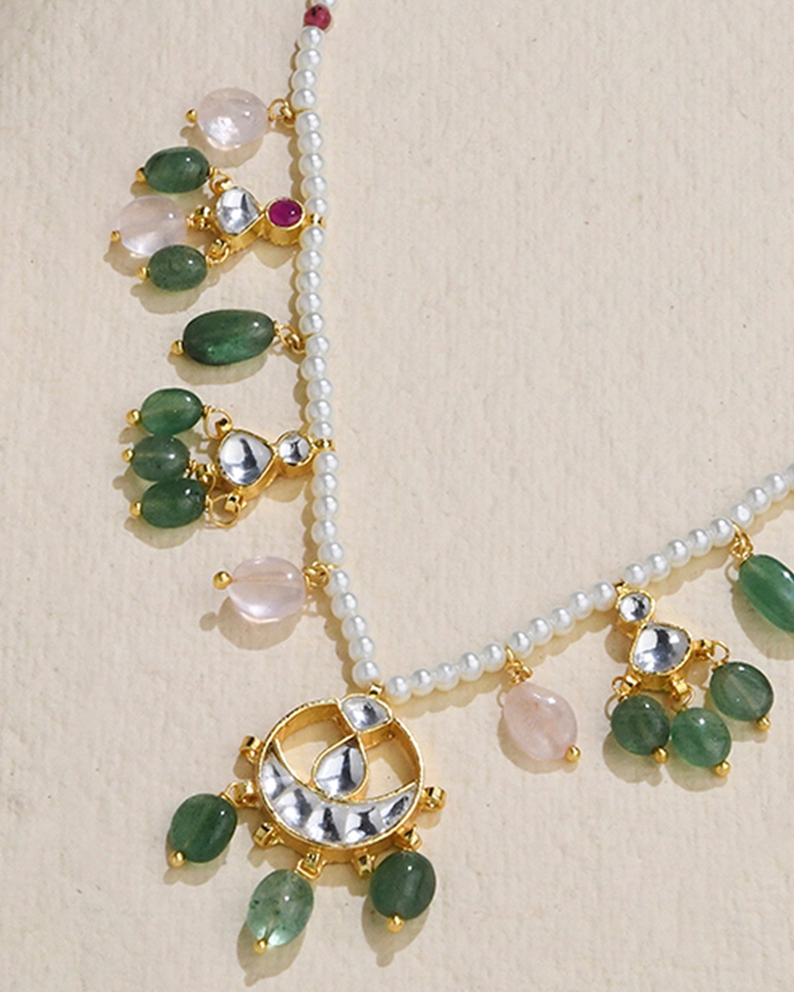 Delicate Green Beaded Necklace