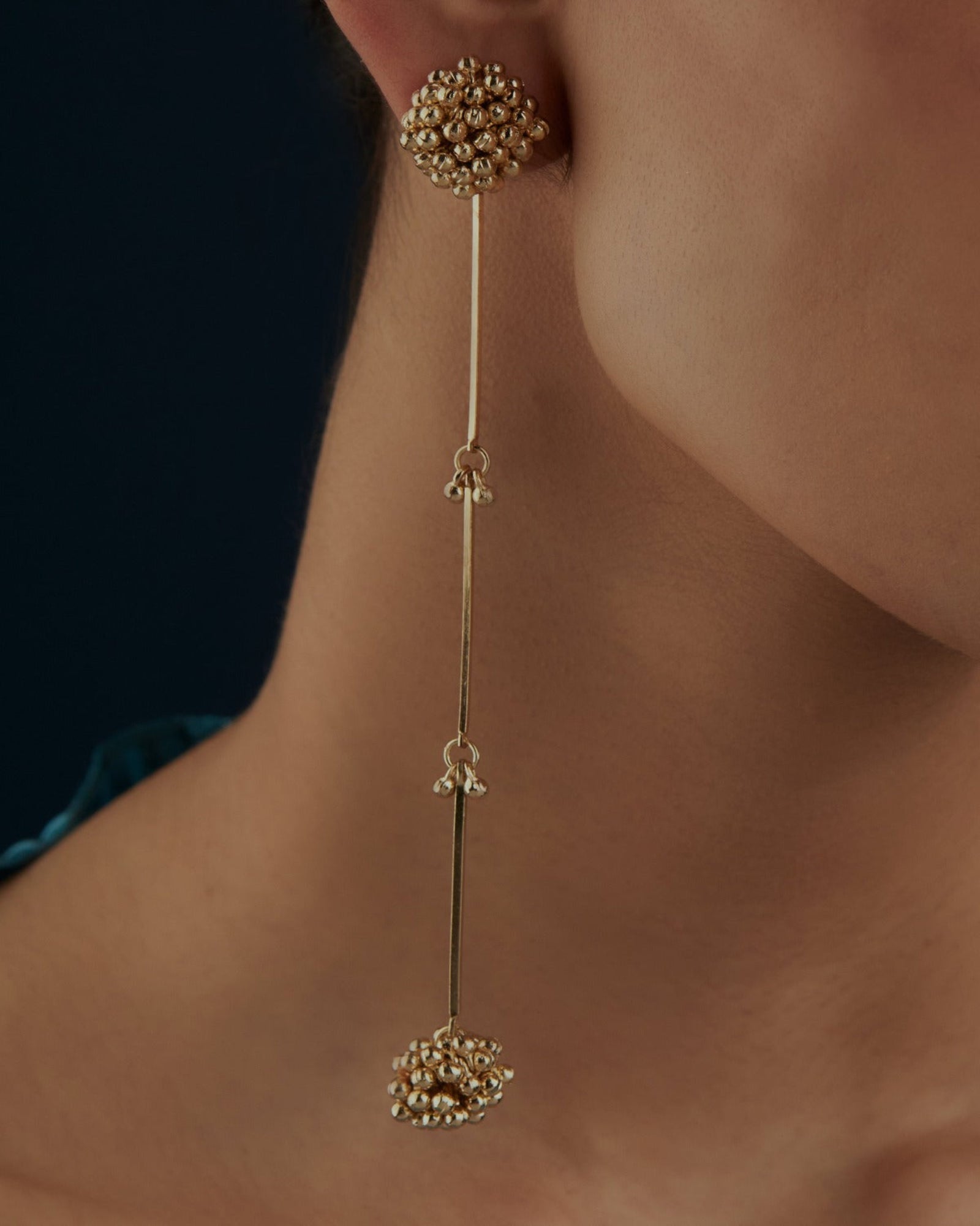 Double Bajra Long Earrings