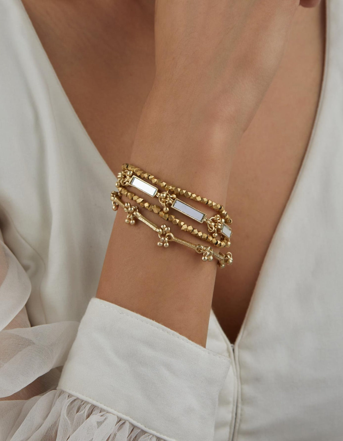 Mirror Gold Multi Layer Bracelet