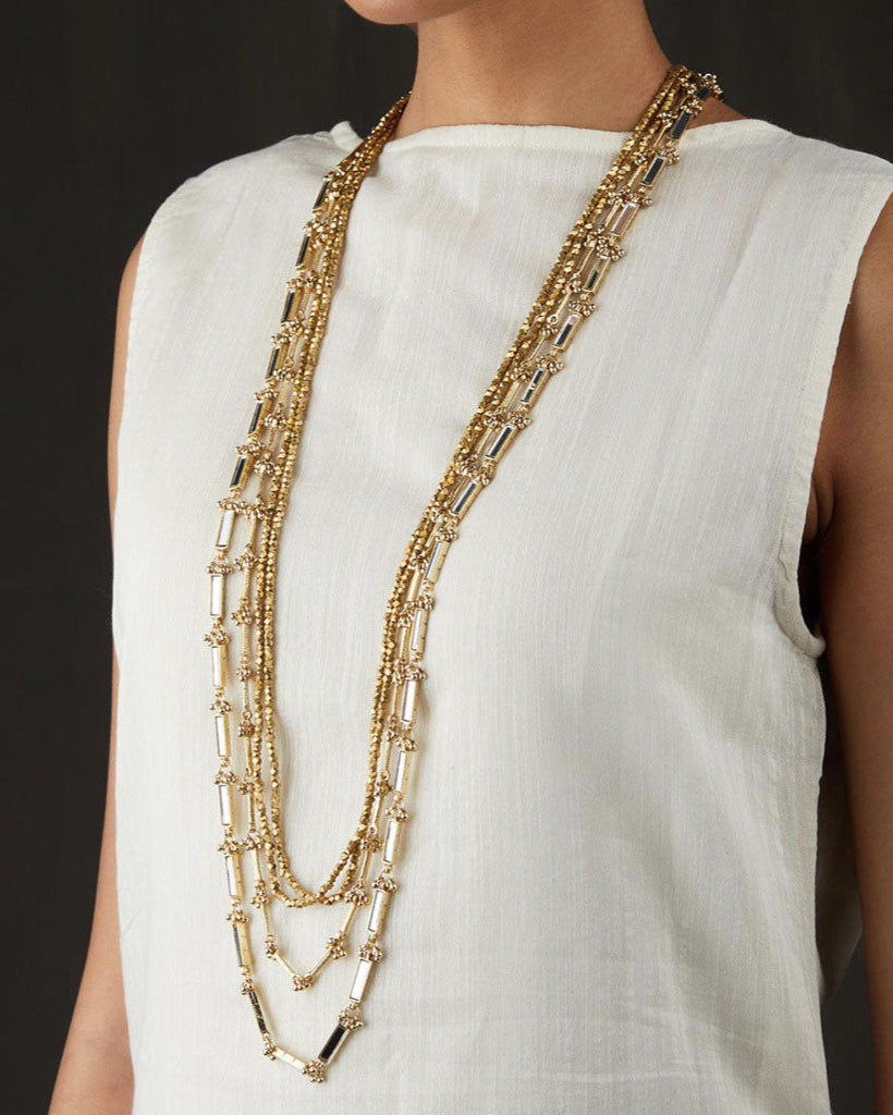 Mirror Gold Multi Layer Necklace