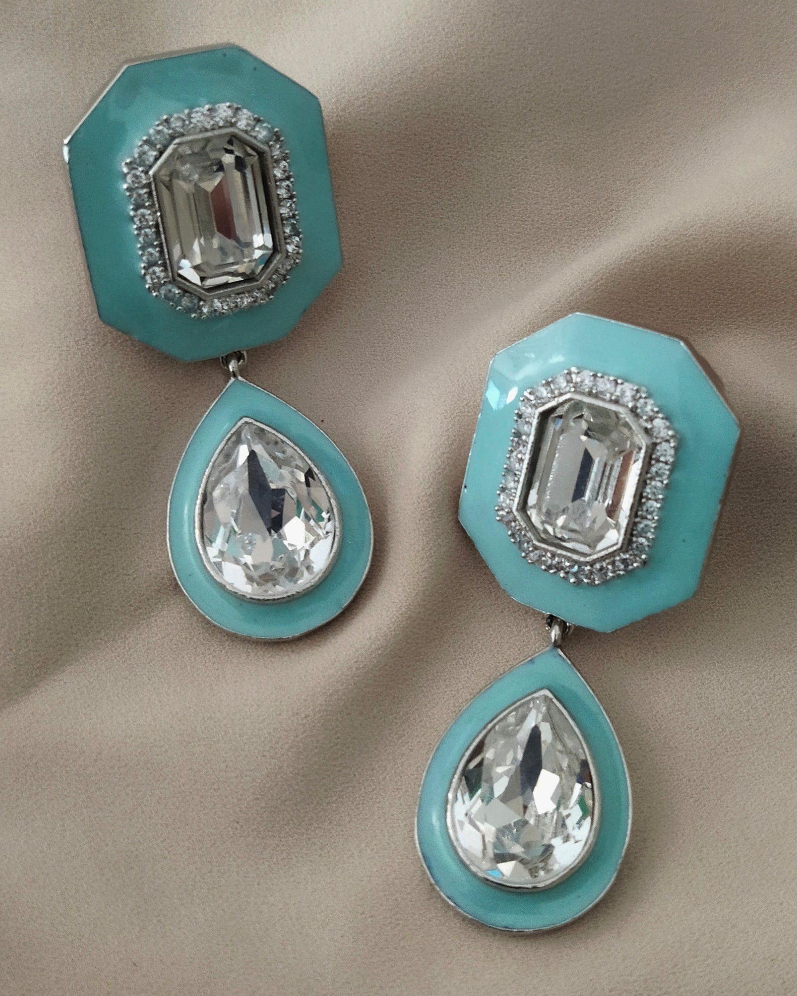 Tiraa Enamel Crystal Danglers