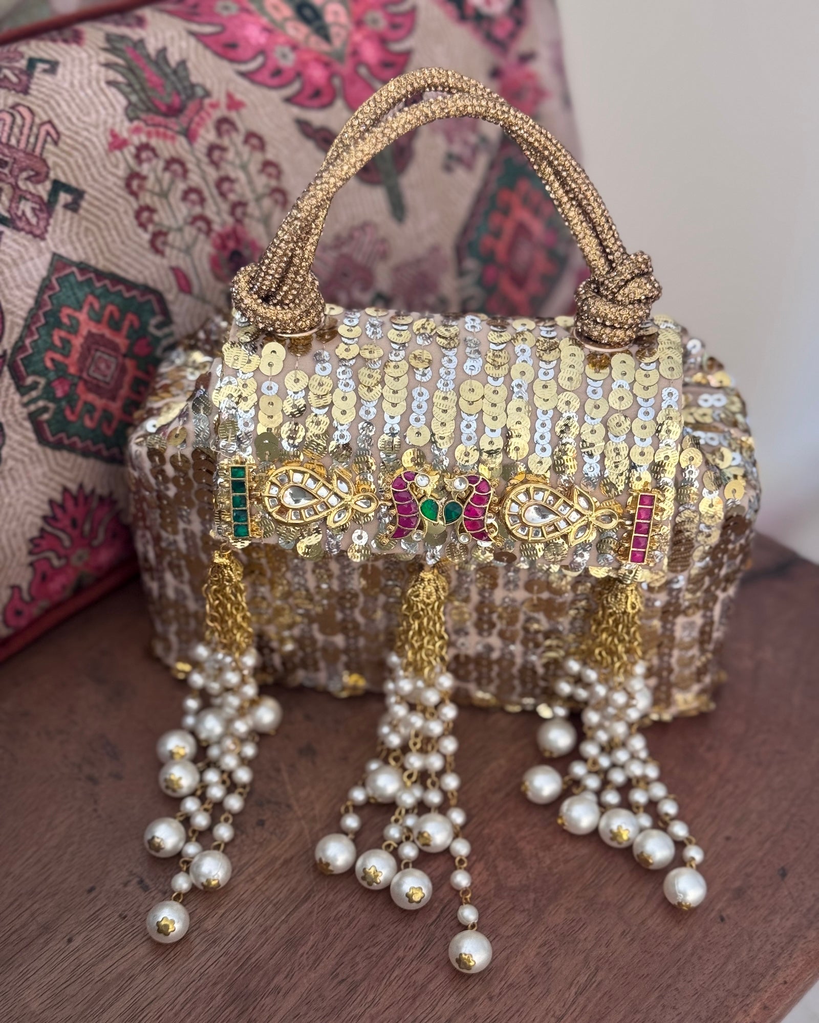 KUNDAN TASSEL CLUTCH