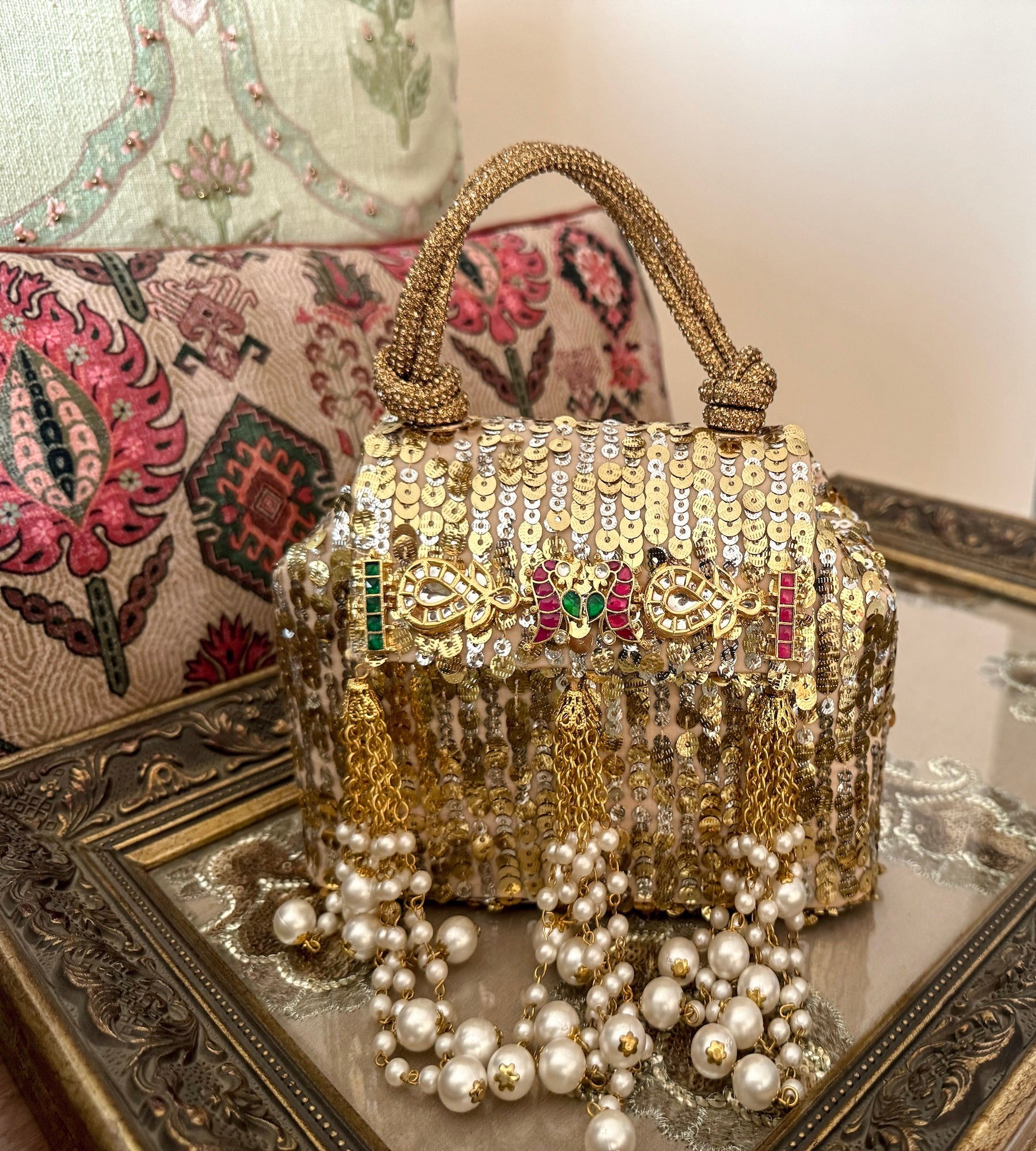 KUNDAN TASSEL CLUTCH