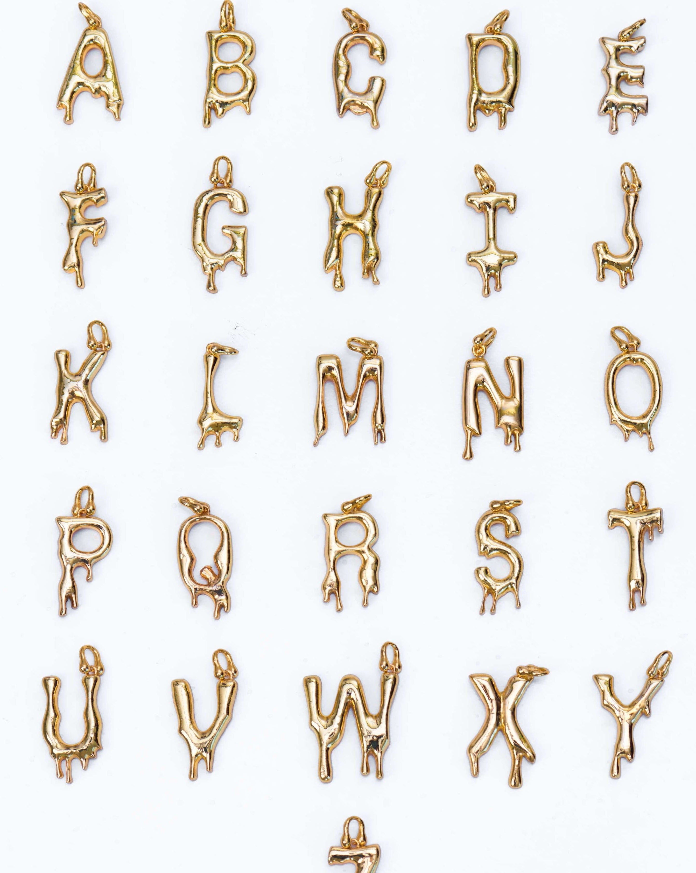 Letters gold pendant