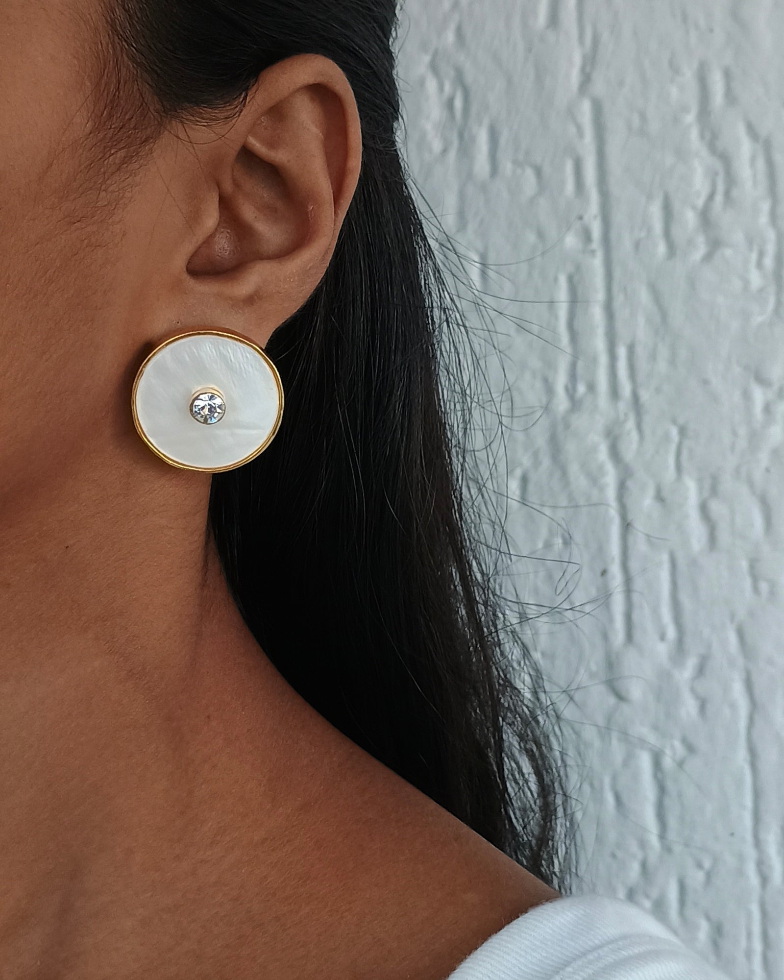 Iraa Mother of Pearl Crystal Studs