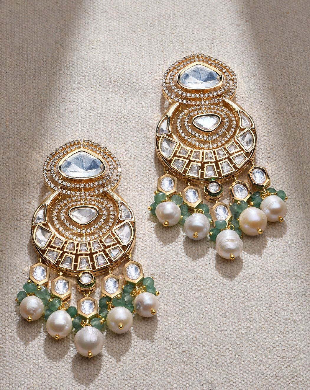 Glam Green Dangler Earrings