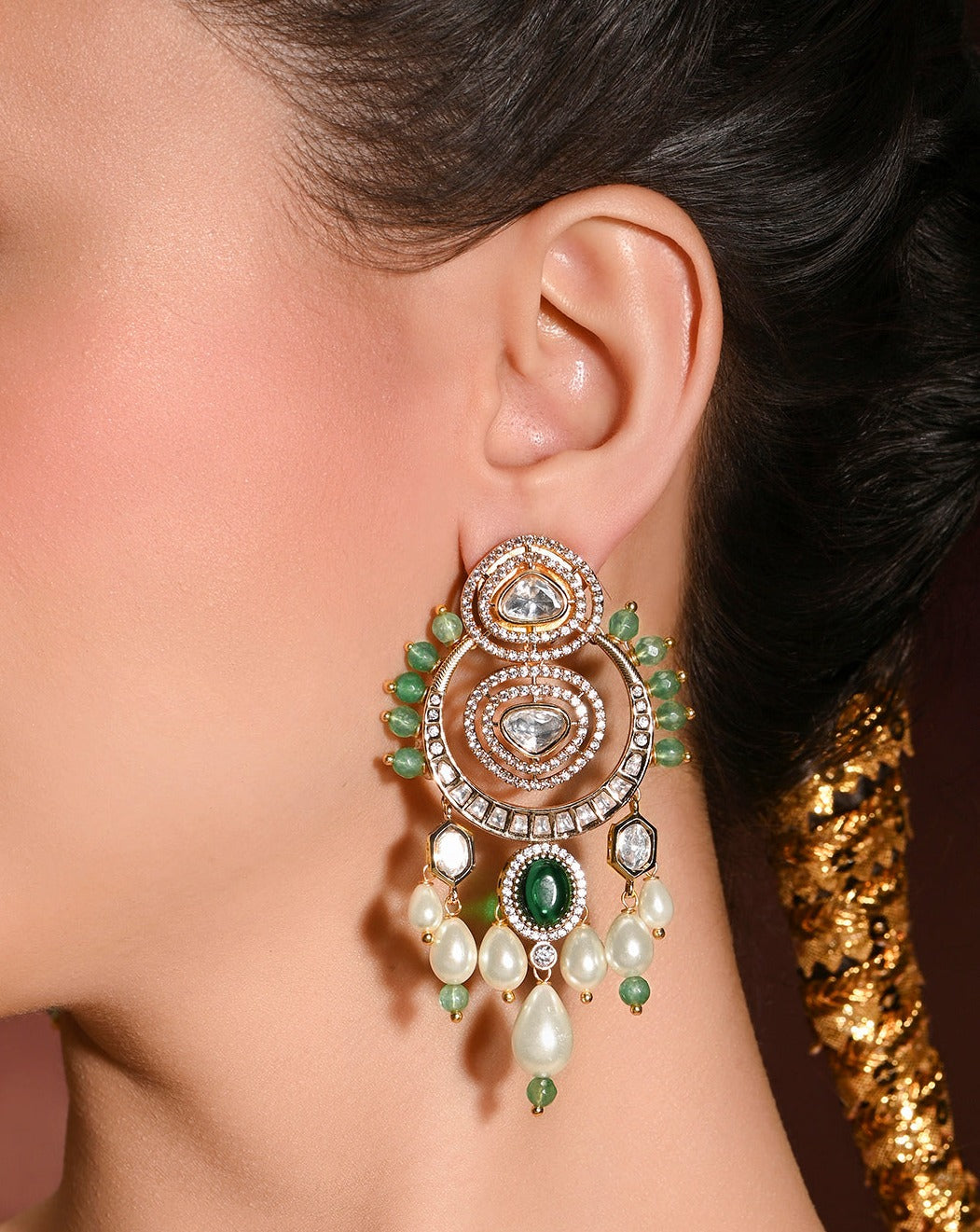 Enlivened Green Dangler Earrings