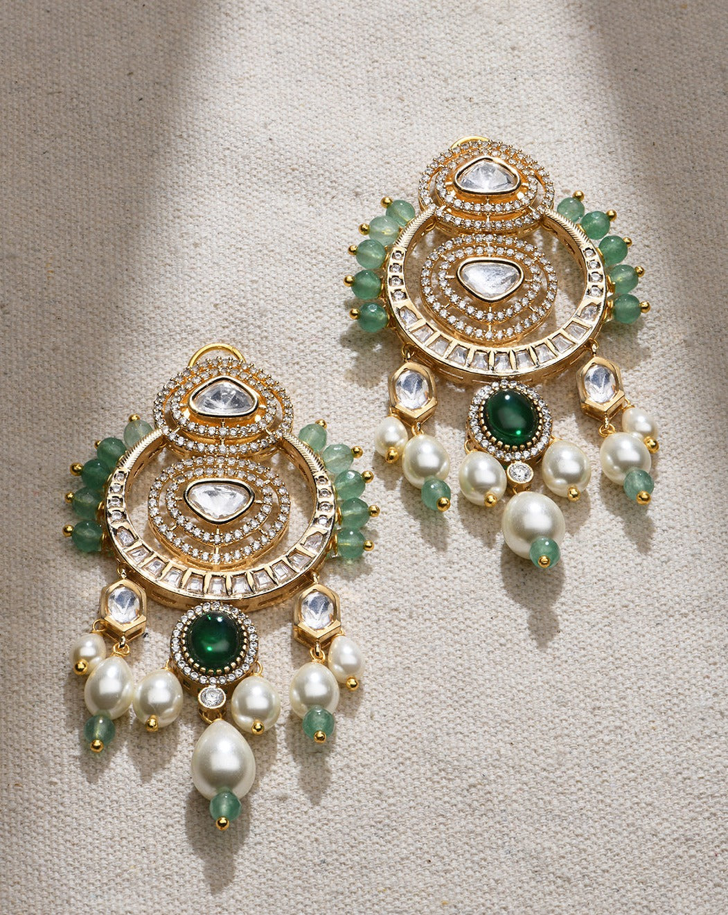 Enlivened Green Dangler Earrings