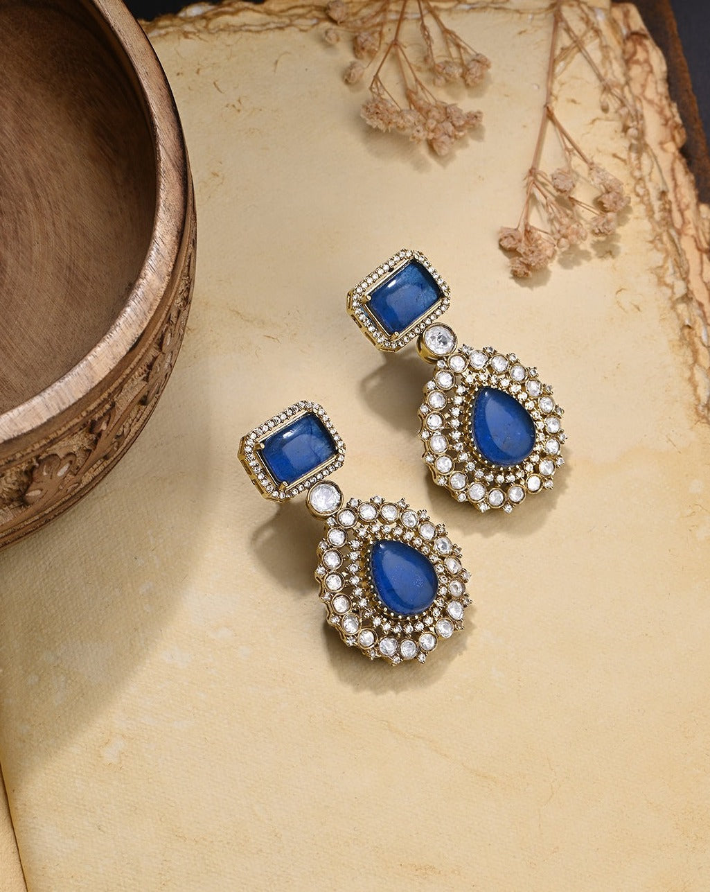 Bedazzling Blue Dangler Earrings