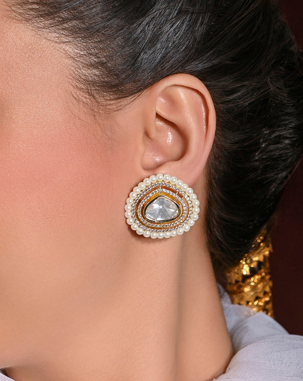 Wondrous White Stud Earrings