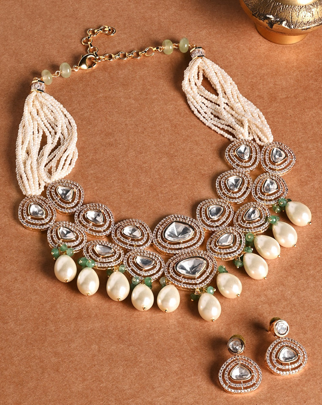 Shimmery Necklace With Earrings