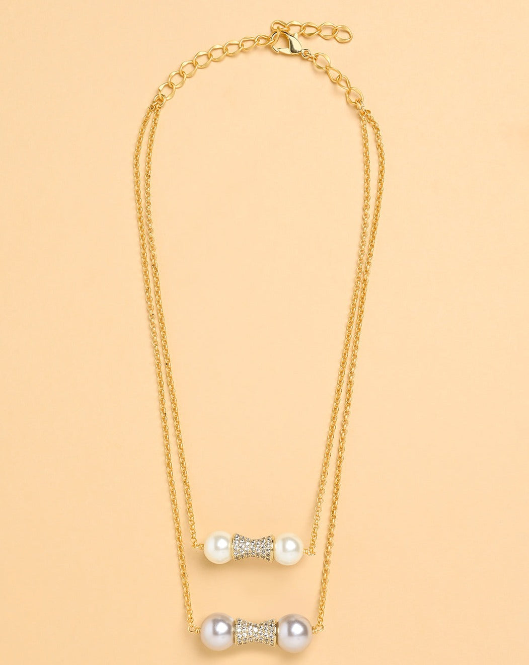 Pearl Handle Multi-Layer Necklace