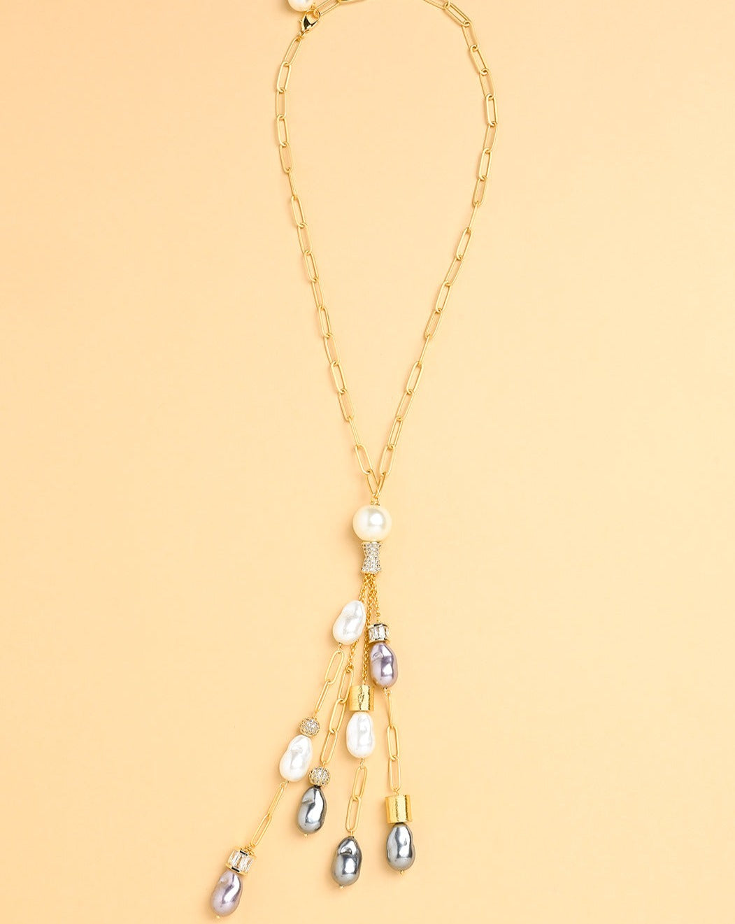 Pearl Rain Lariat Necklace