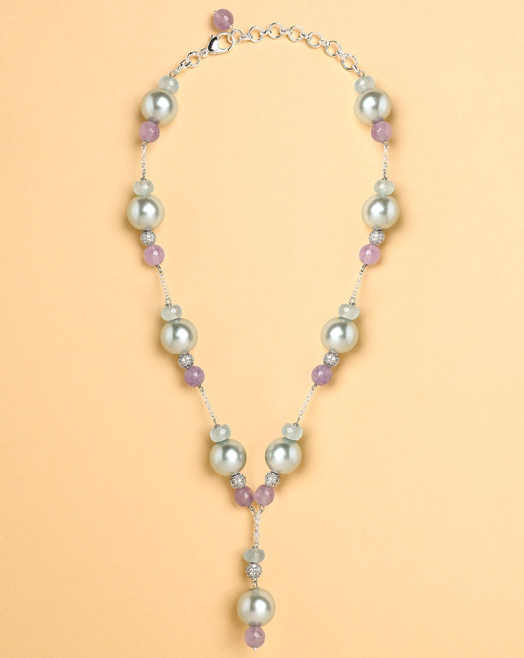 Sky Pearl Lariat Necklace