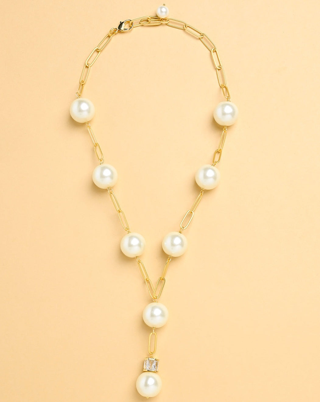 Cloud Pearl Lariat Necklace