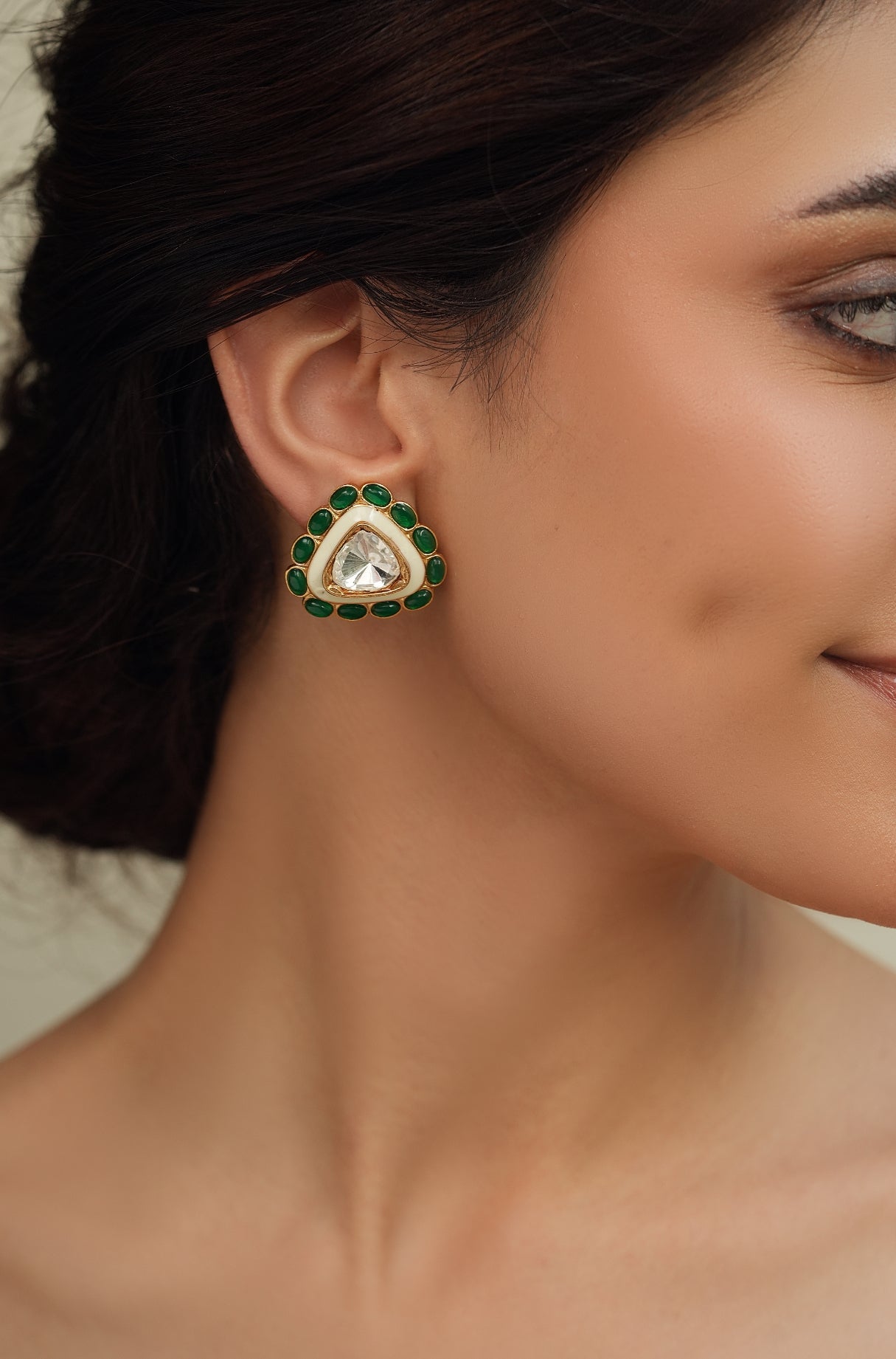 Triada Green Charm Earring