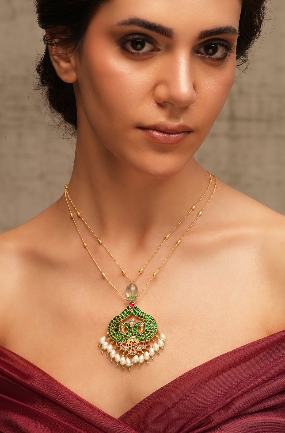 Verdant Grace Rajwadi Necklace