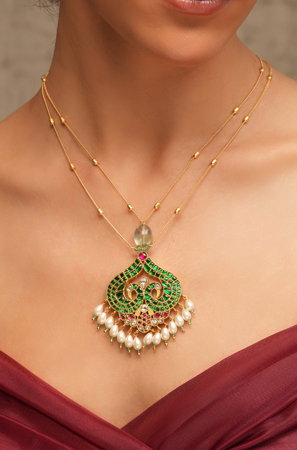 Verdant Grace Rajwadi Necklace