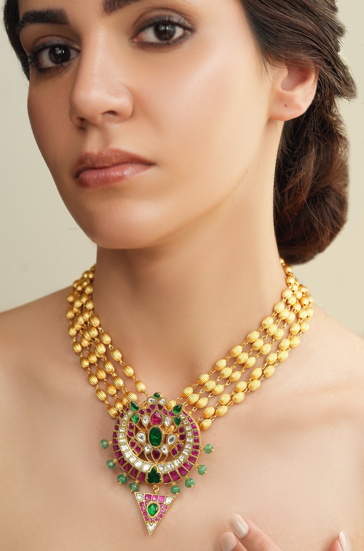 Golden Radiance Rajwadi Necklace