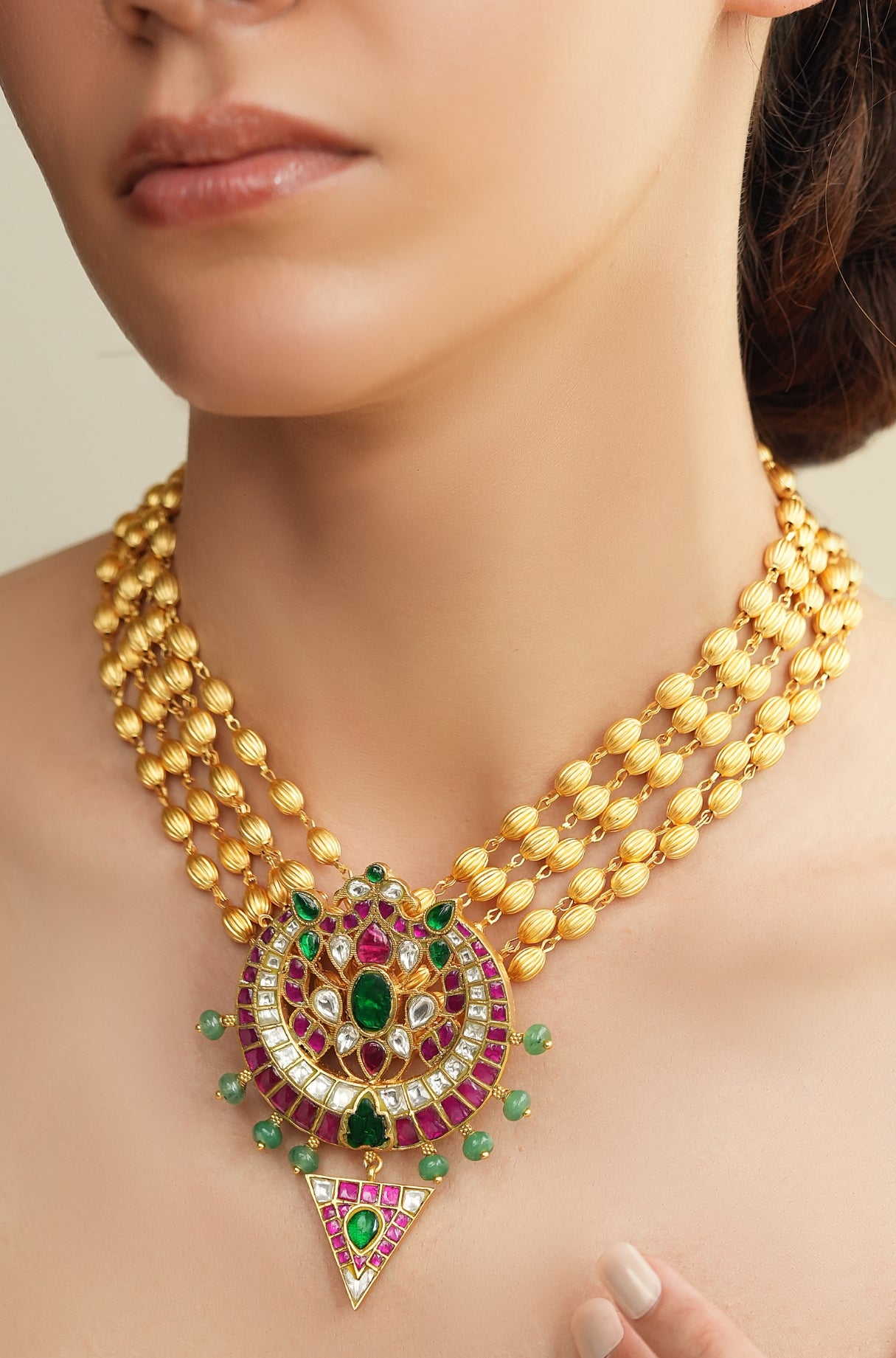 Golden Radiance Rajwadi Necklace