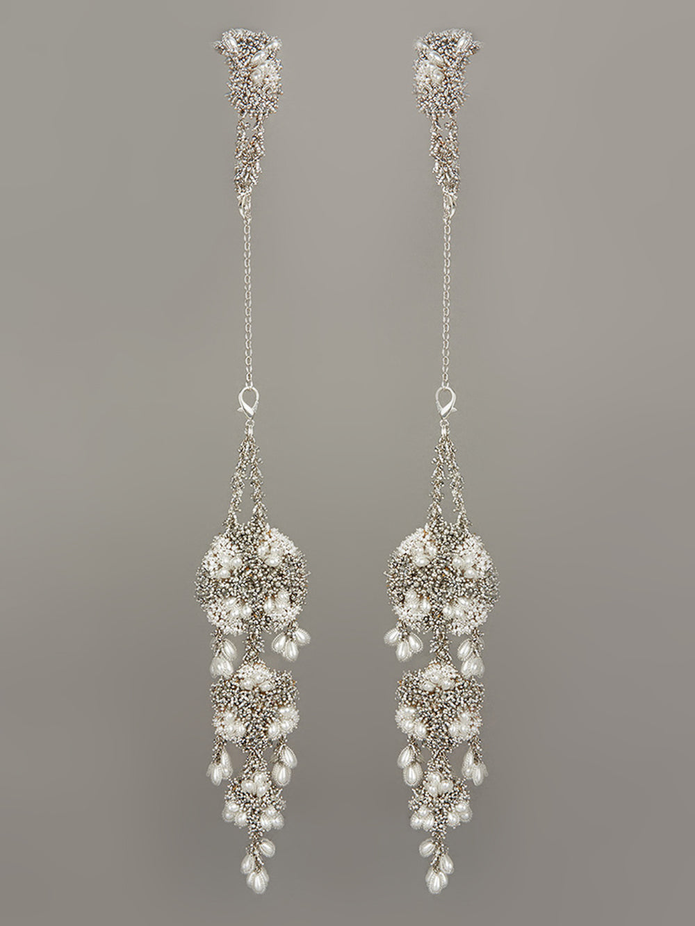 Contemporary Silver And Pearl Kalira