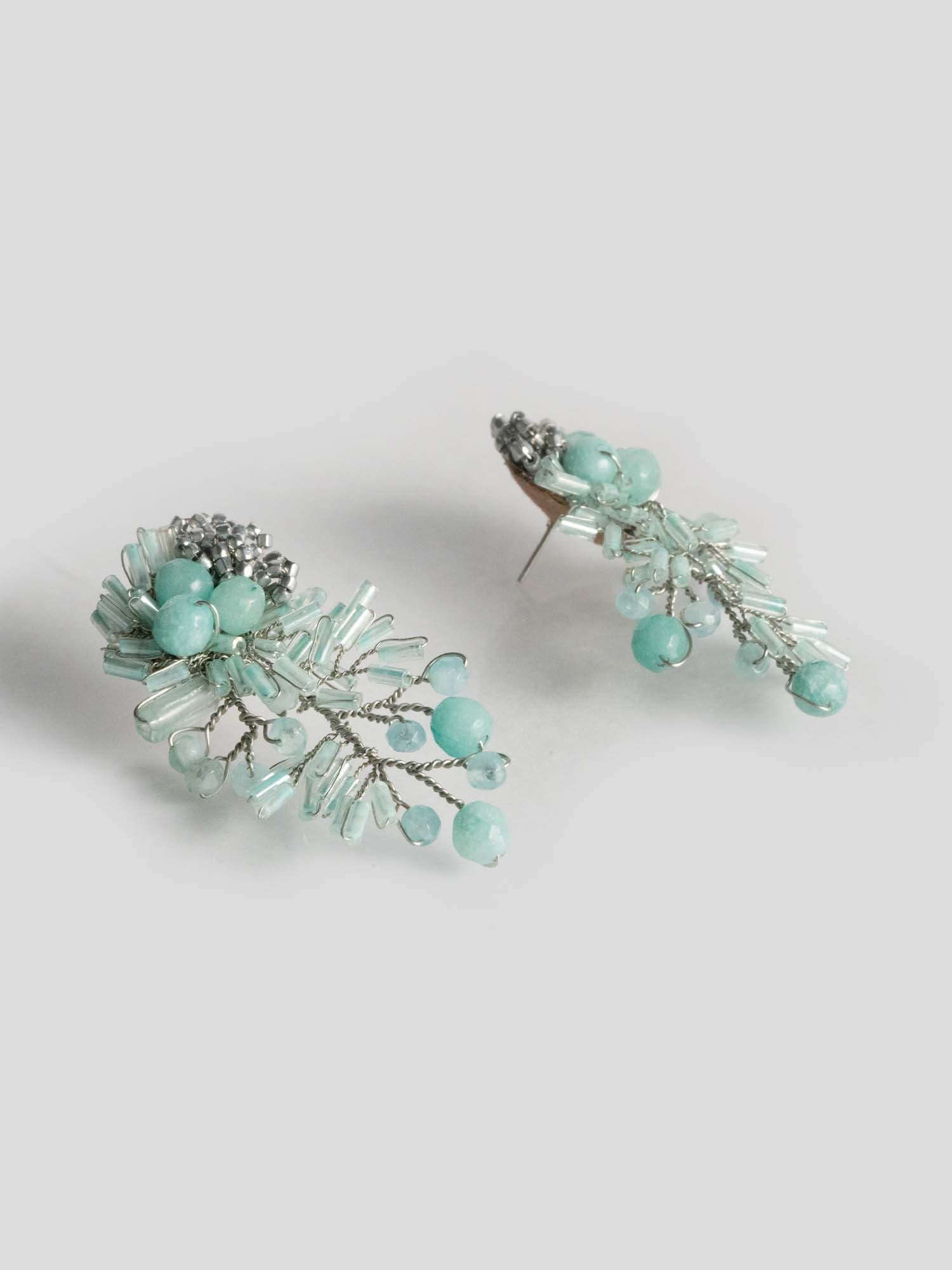 Aqua Zinnia Earrings