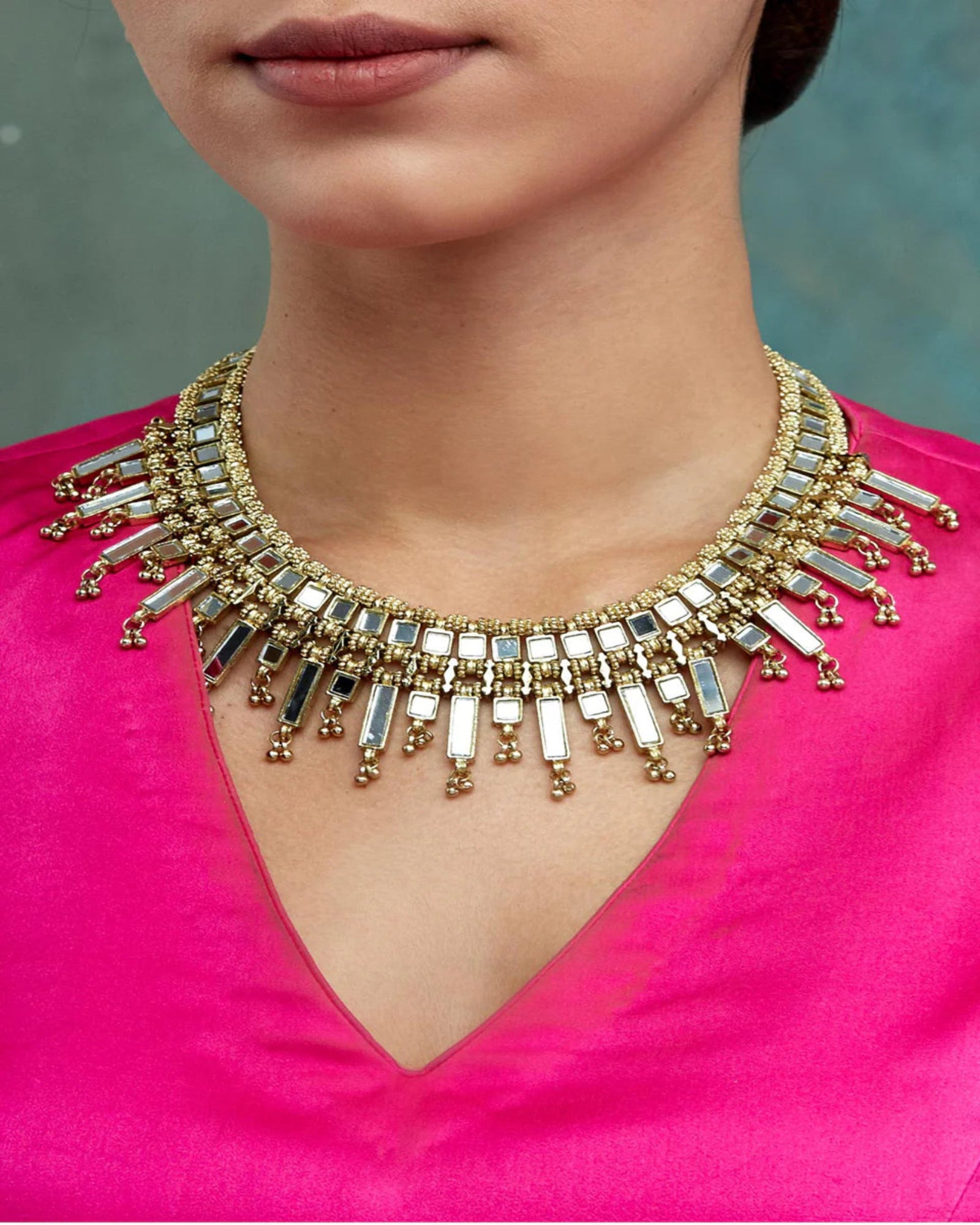 Mirror Gold Falak Qabeela Necklace