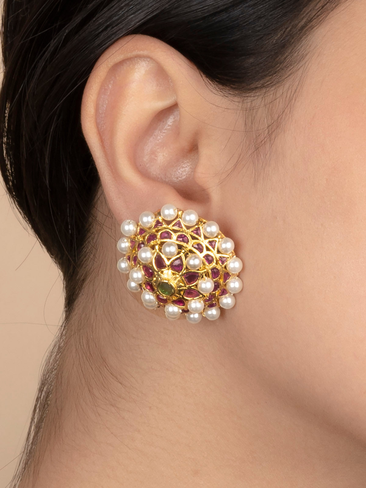 Multicolor Gold Plated Mishr Earrings - MR-E168M