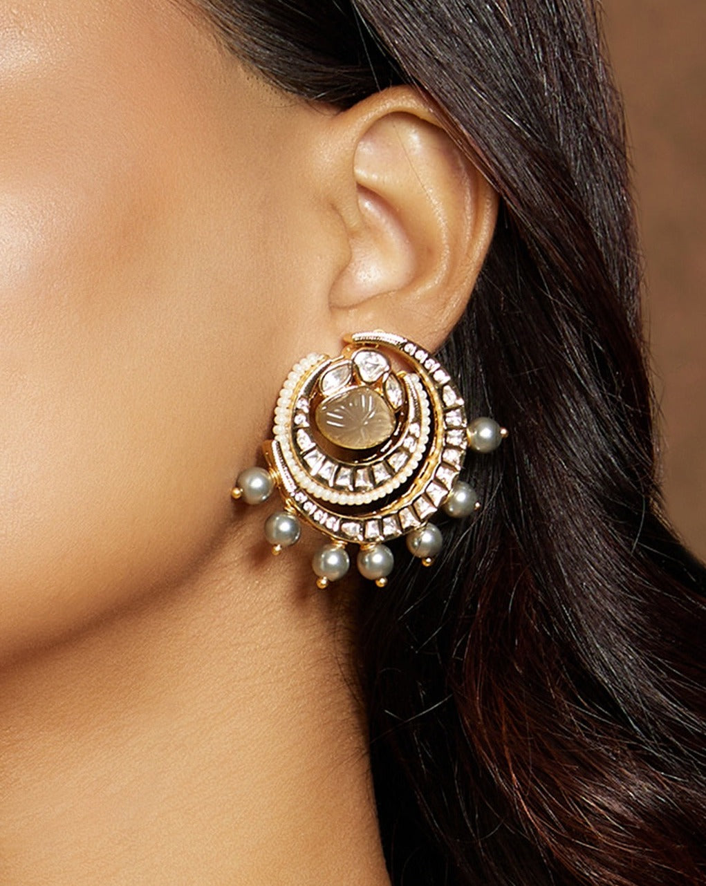 Kundan Polki Stud Earrrings