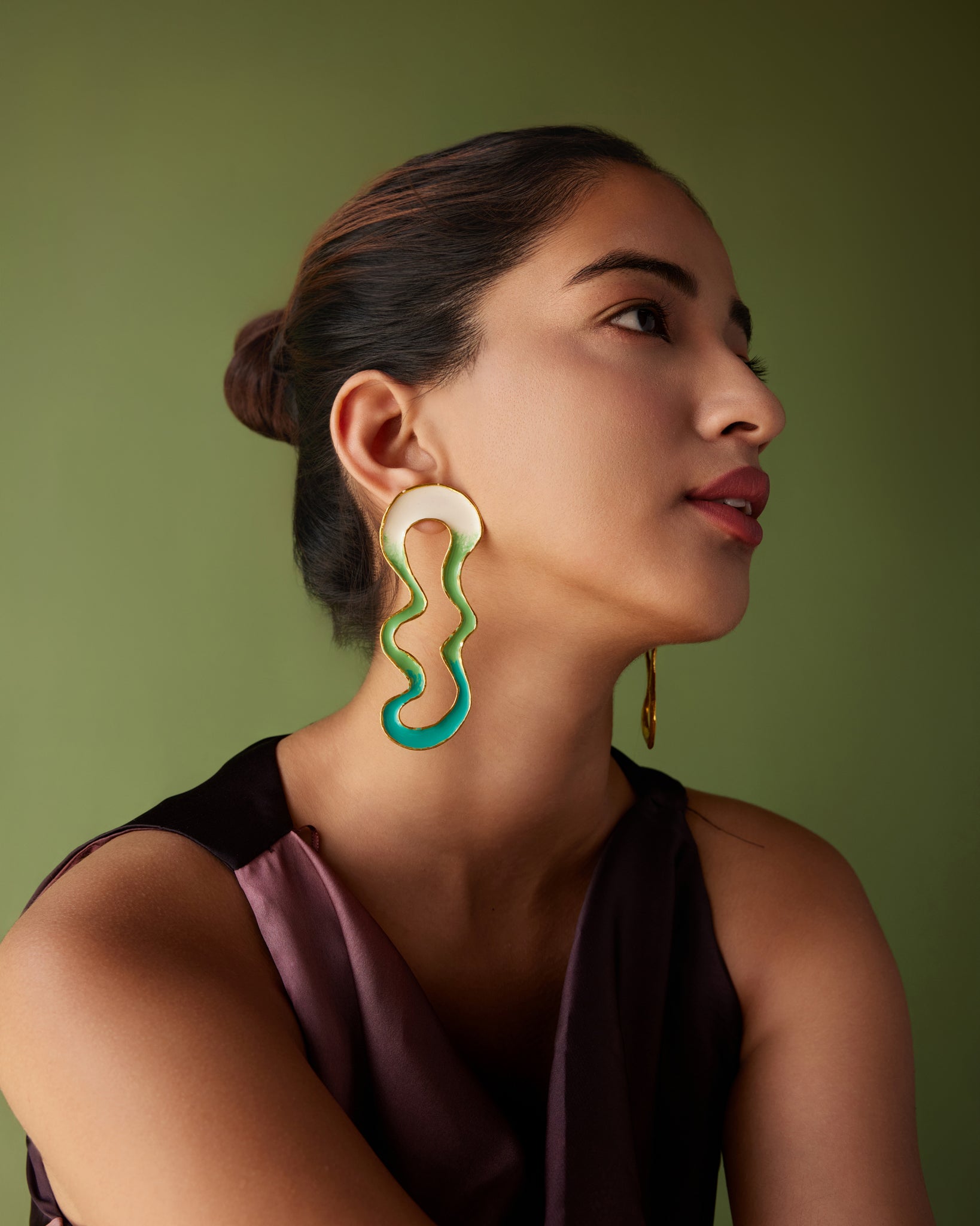 Ombre river earrings - Turquoise and Green