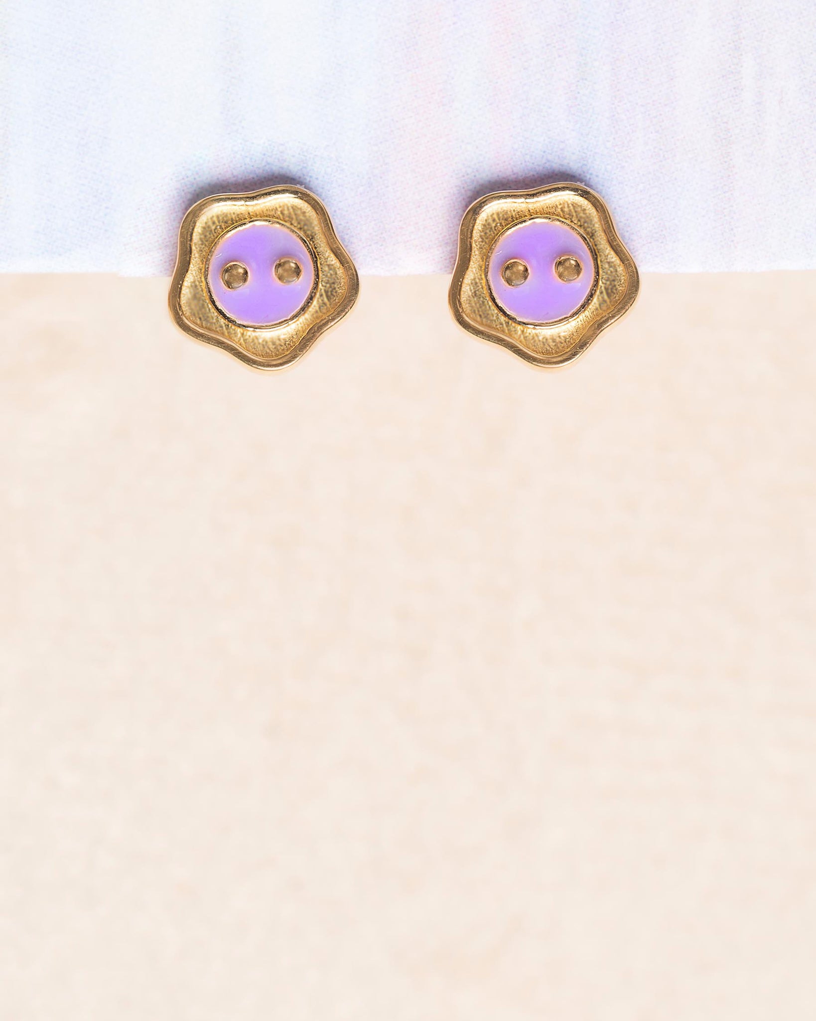 Bloom Button Enamel Stud Earrings