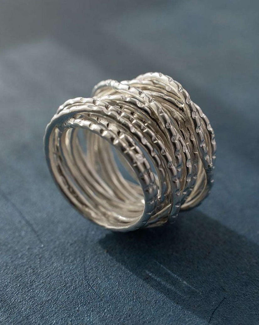 Bamboo Wrap Silver Ring