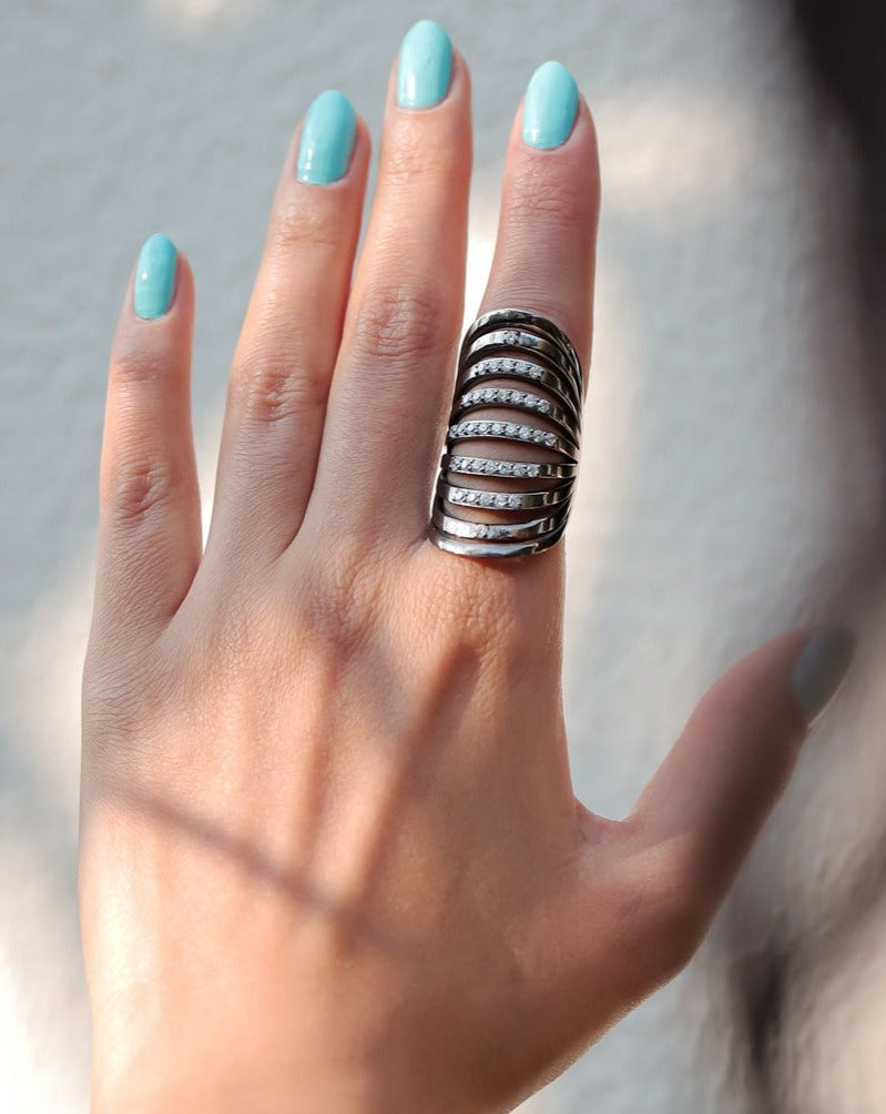 Statement Gunmetal Ring