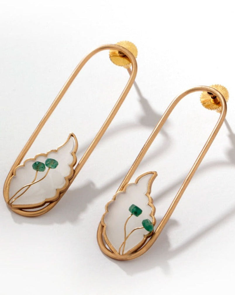 Jungle Chic Earring With Emerald