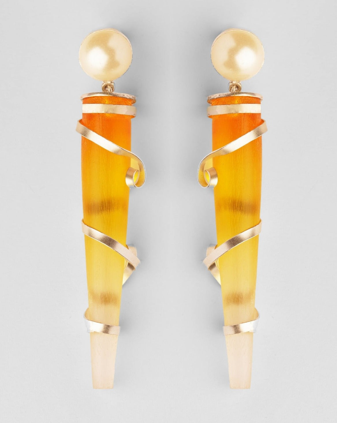 Limited Edition Coloured Acrylic And Pearl Earring