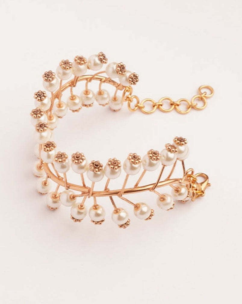 Pearl Waves Gold Plated Bracelet