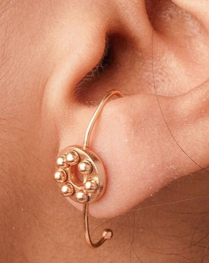 Mad City Gold Plated Button Ear Stud