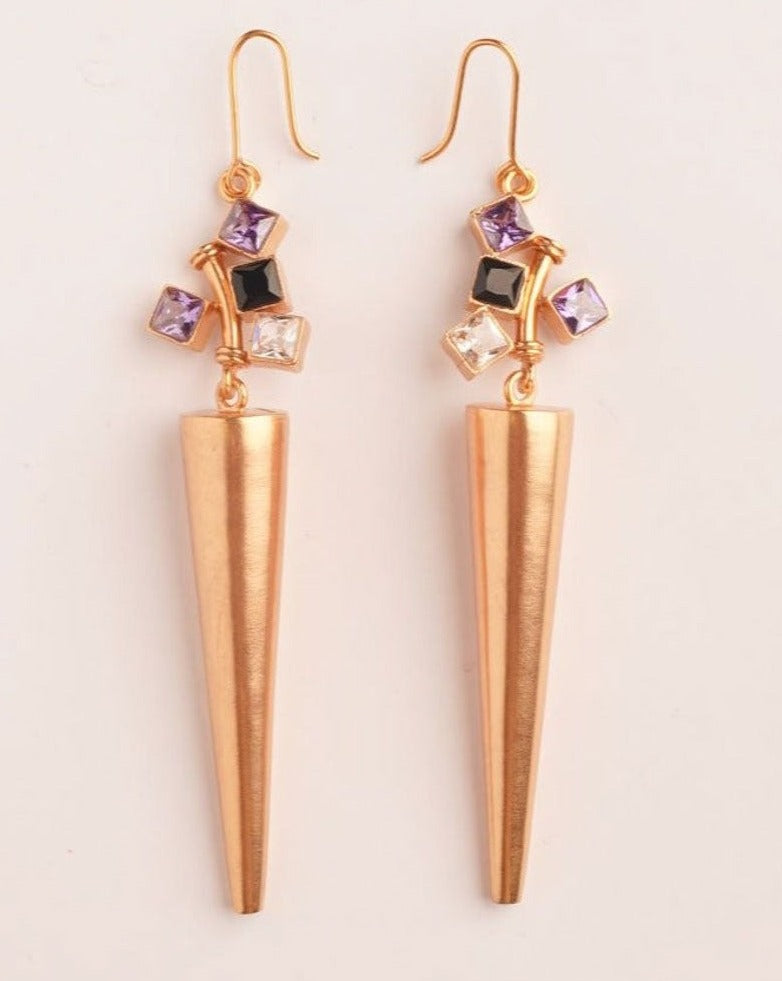 Twilight Sabre Gold Plated Spike Earrings