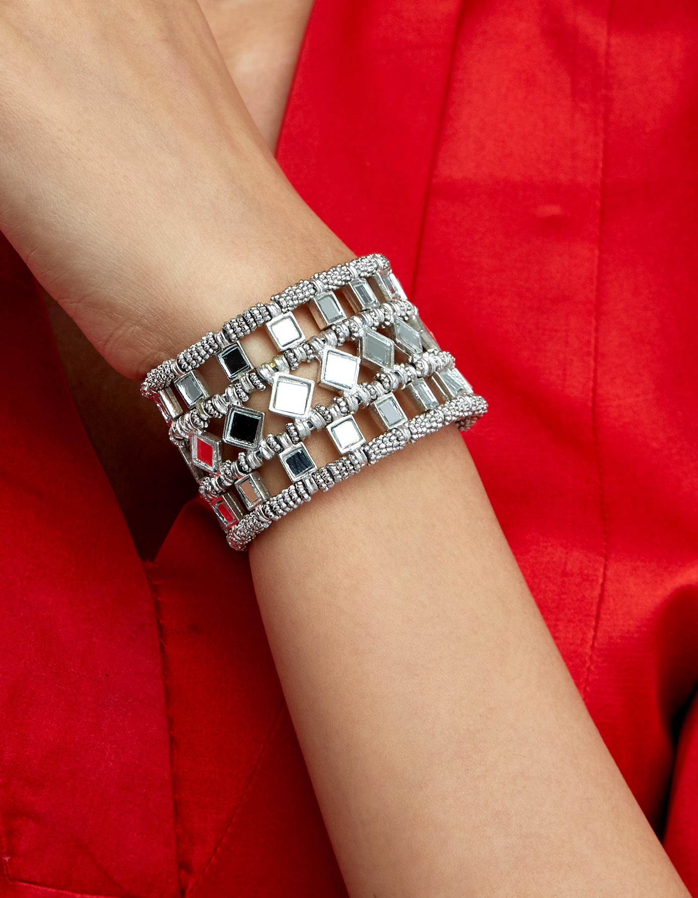 Mirror Silver Falak Mumtaz Bracelet