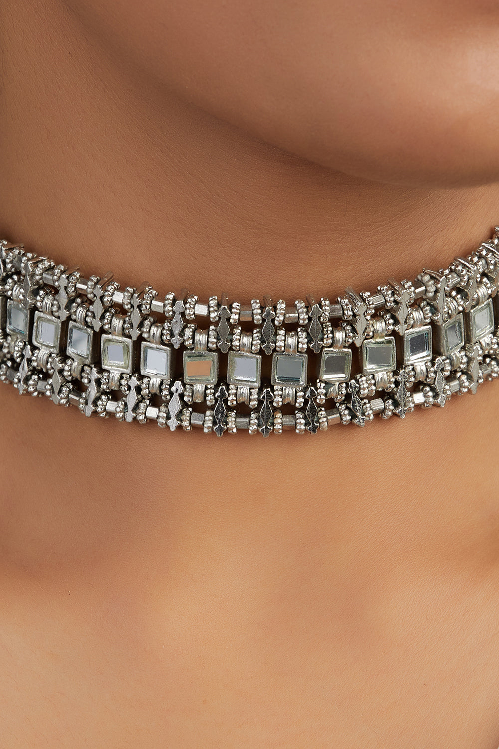 Mirror Silver Teer Choker