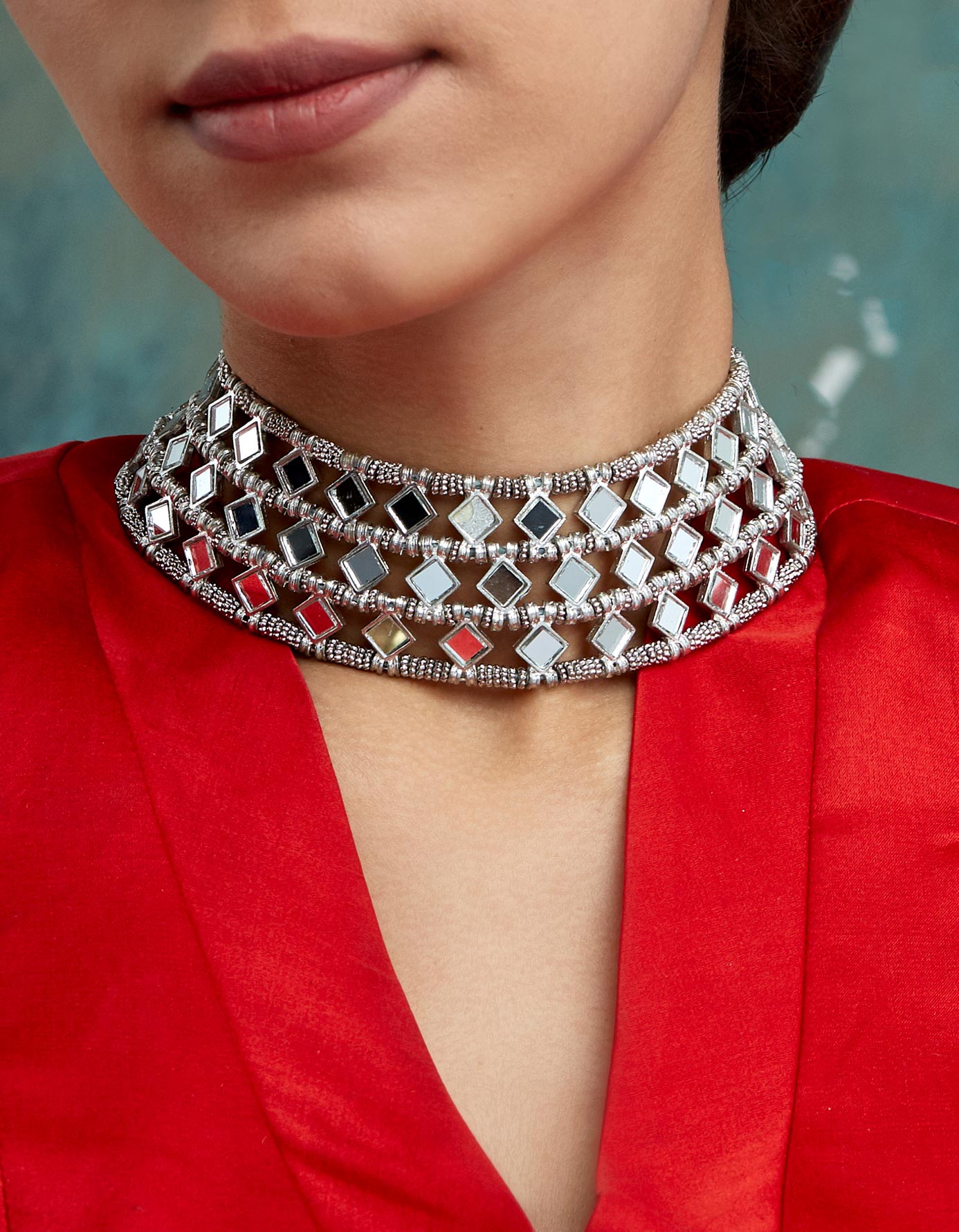 Mirror Silver Mumtaz Choker