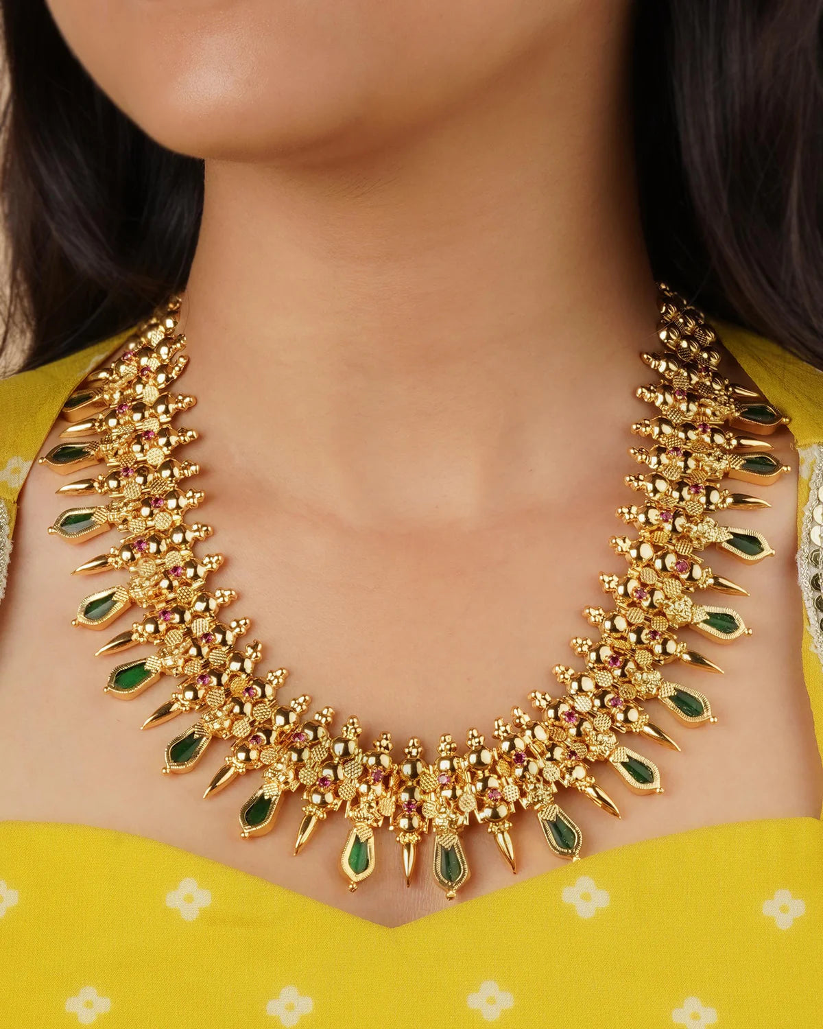 Multicolor Gold Plated Necklace - TR-N129M