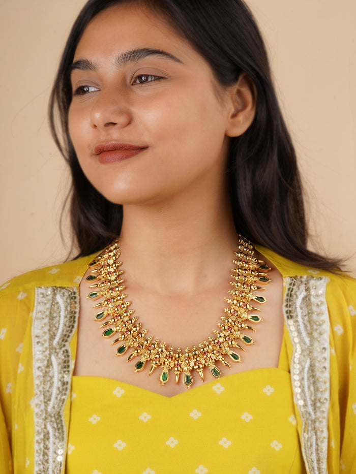 Multicolor Gold Plated Necklace - TR-N129M