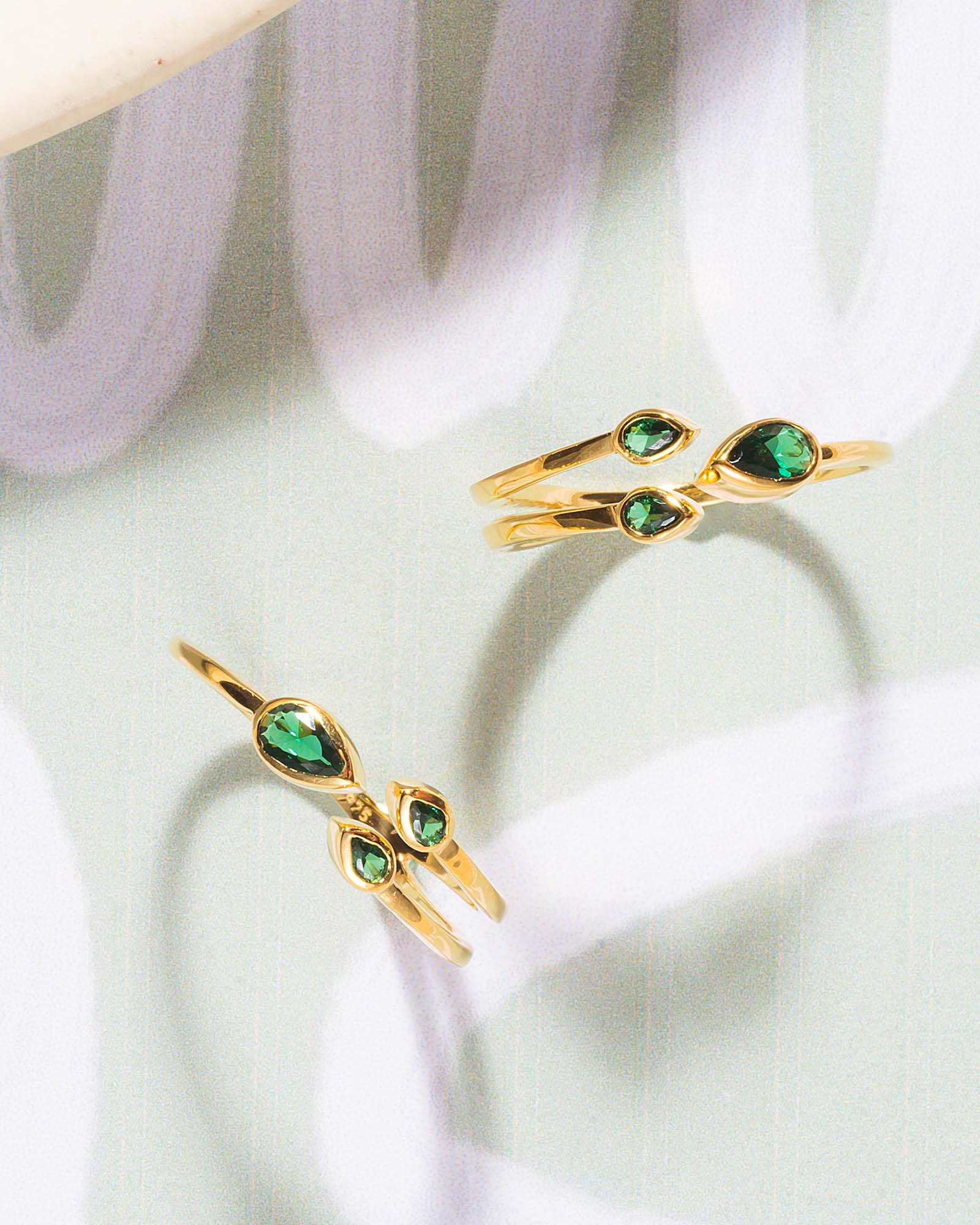 Emerald Raindrops ring