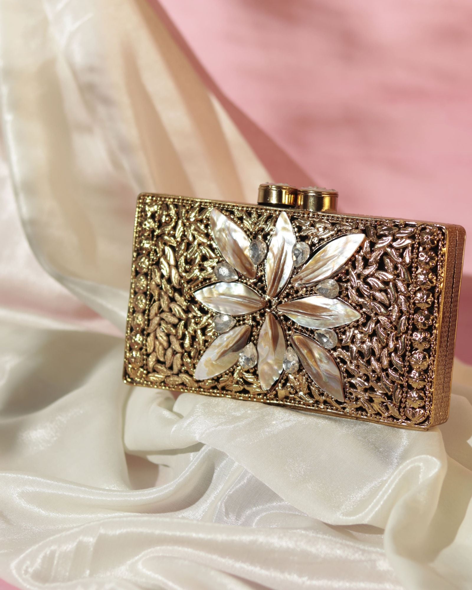 Nadia Embellished Mother of Pearl Clutch